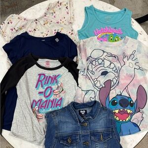 Kids Top Bundle (6 items ) Cat & Jack, Carters , Justice , Disney sz 6/7